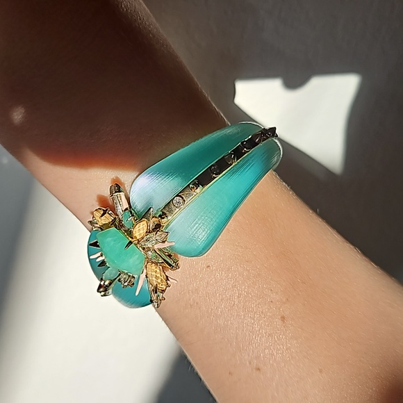 NWT Bracelet + ring gold plated, semi-precious stones - Picture 6 of 8